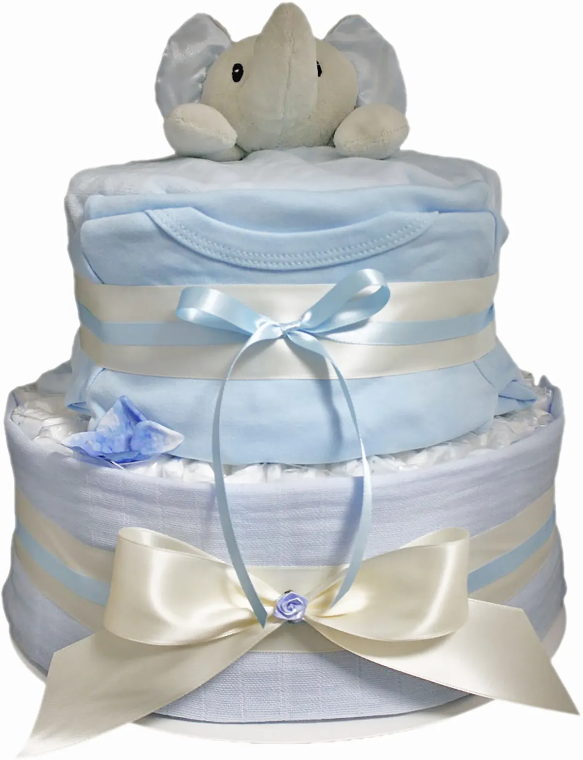 Windeltorte Baby Elefant blau