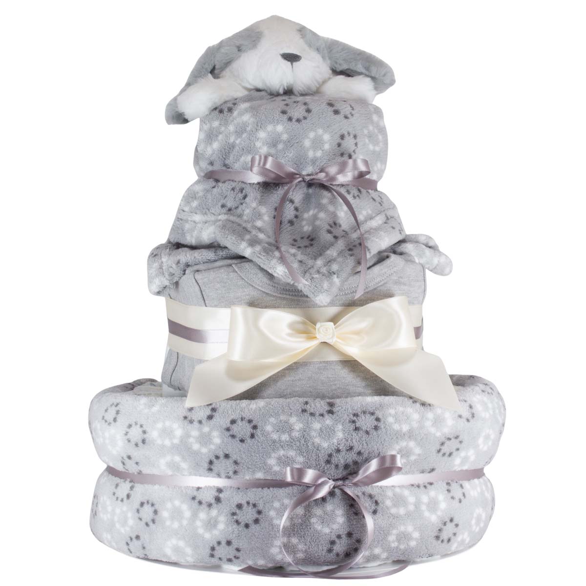 Windeltorte Kuschelfreund Hund grau