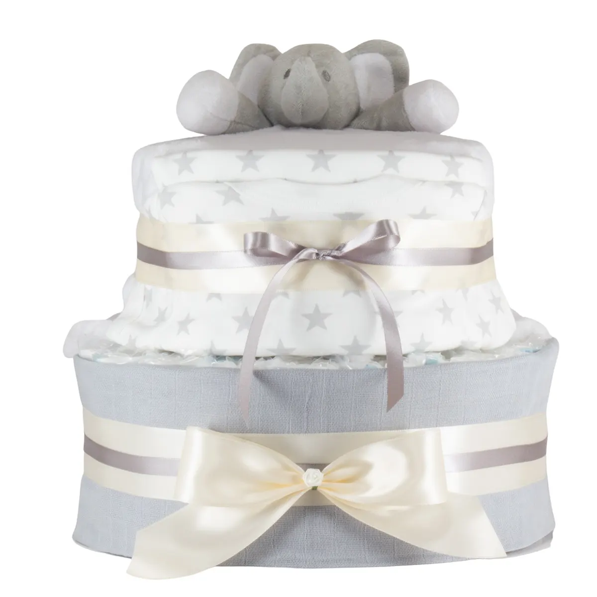 Windeltorte Baby Elefant weiss